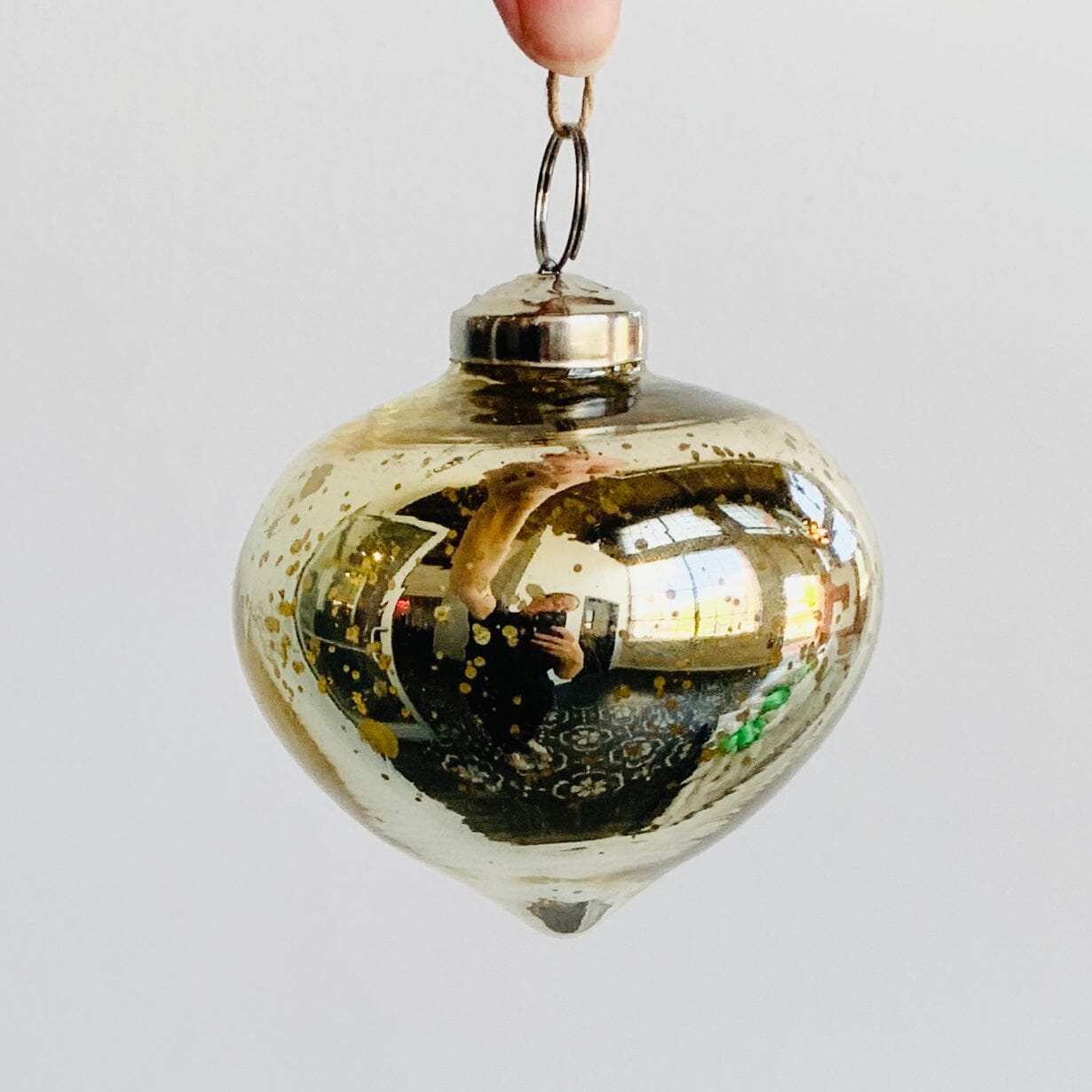 Mercury Glass Diamond Ornament 61, Gold India House Brass 