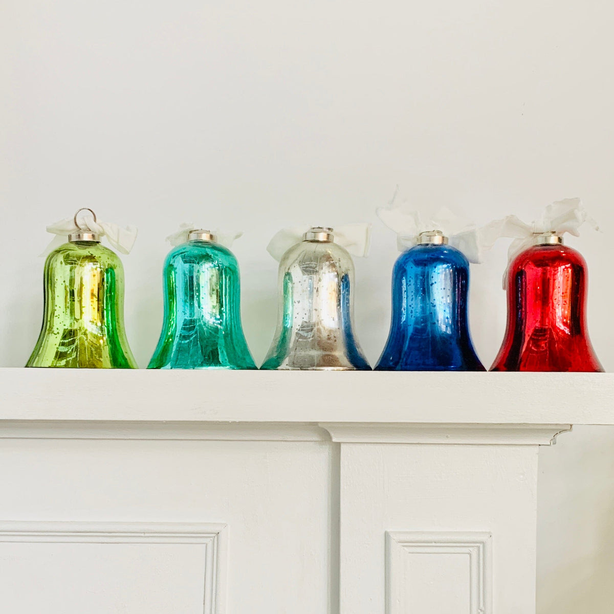 Mercury Glass Bell, Silver India House Brass 
