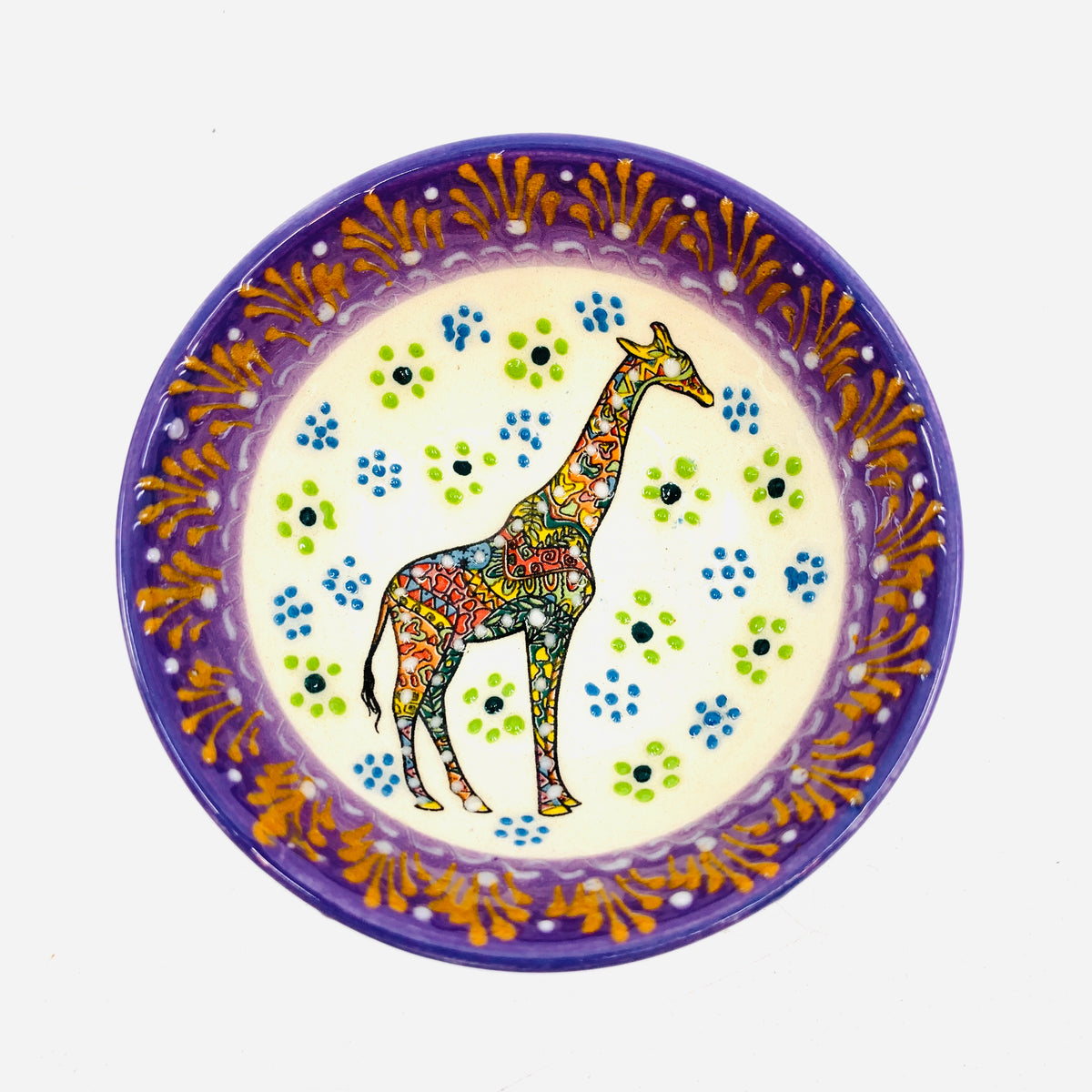 Handmade Turkish Bowl with Giraffe Design 183