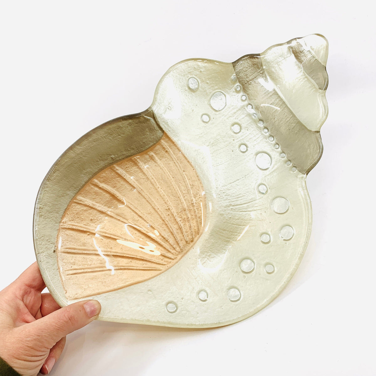 Glass Fusion Platter, Conch 38 Decor Demdaco 