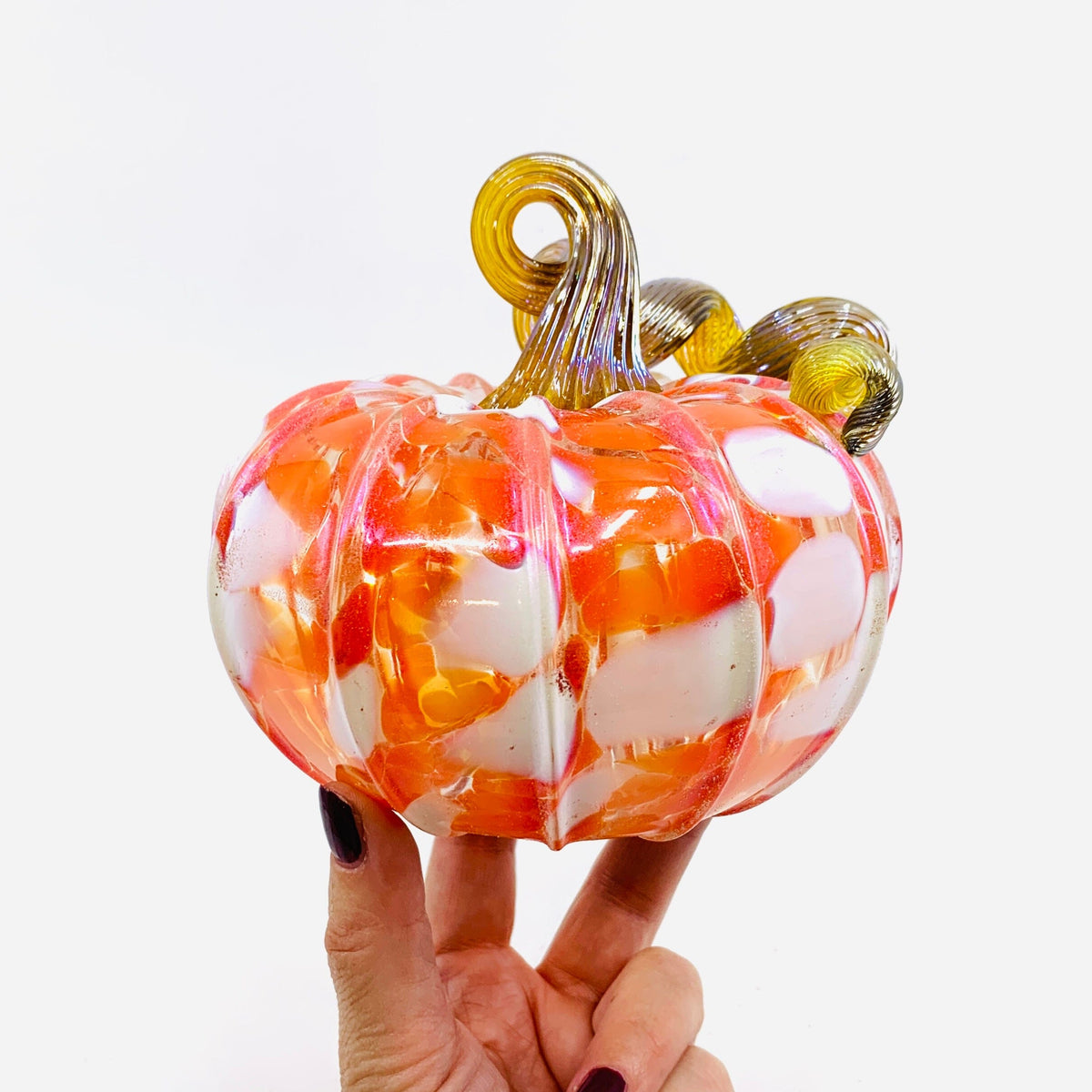 Daily Pumpkin 3880 Fall Shimmer Squat Gabby Luke Adams Glass Blowing Studio 