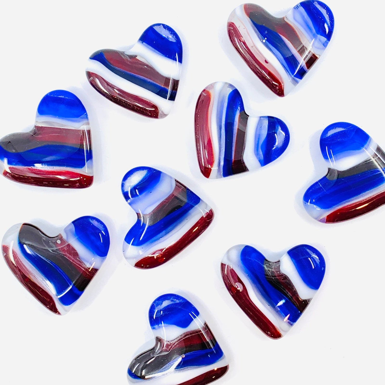 Fused Pocket Heart, Americana Miniature Luke Adams Glass Blowing Studio 