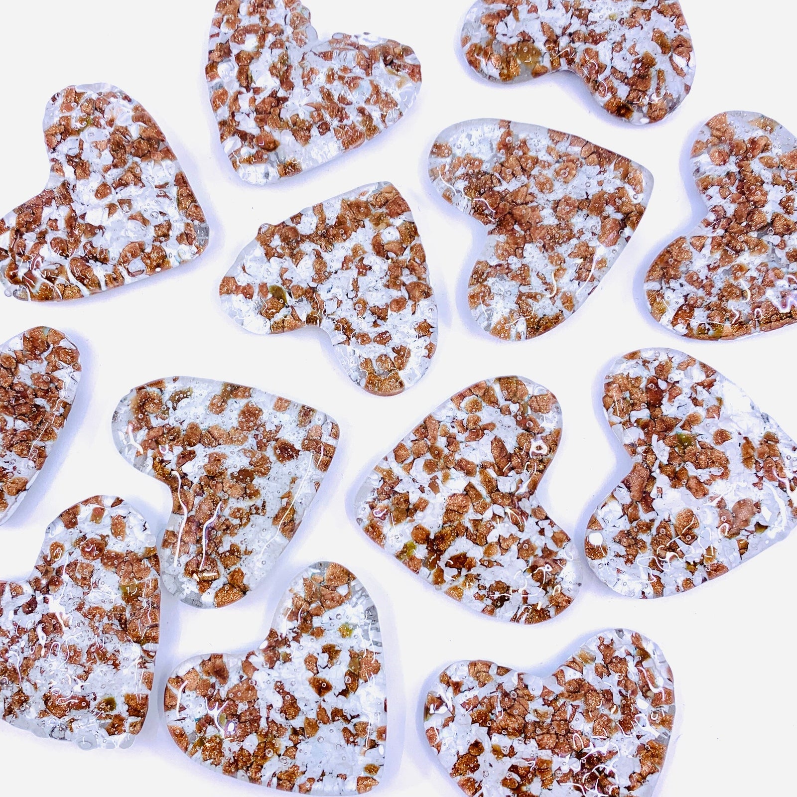 Gold Sparkle Ripple Fused Pocket Heart Miniature Jean 