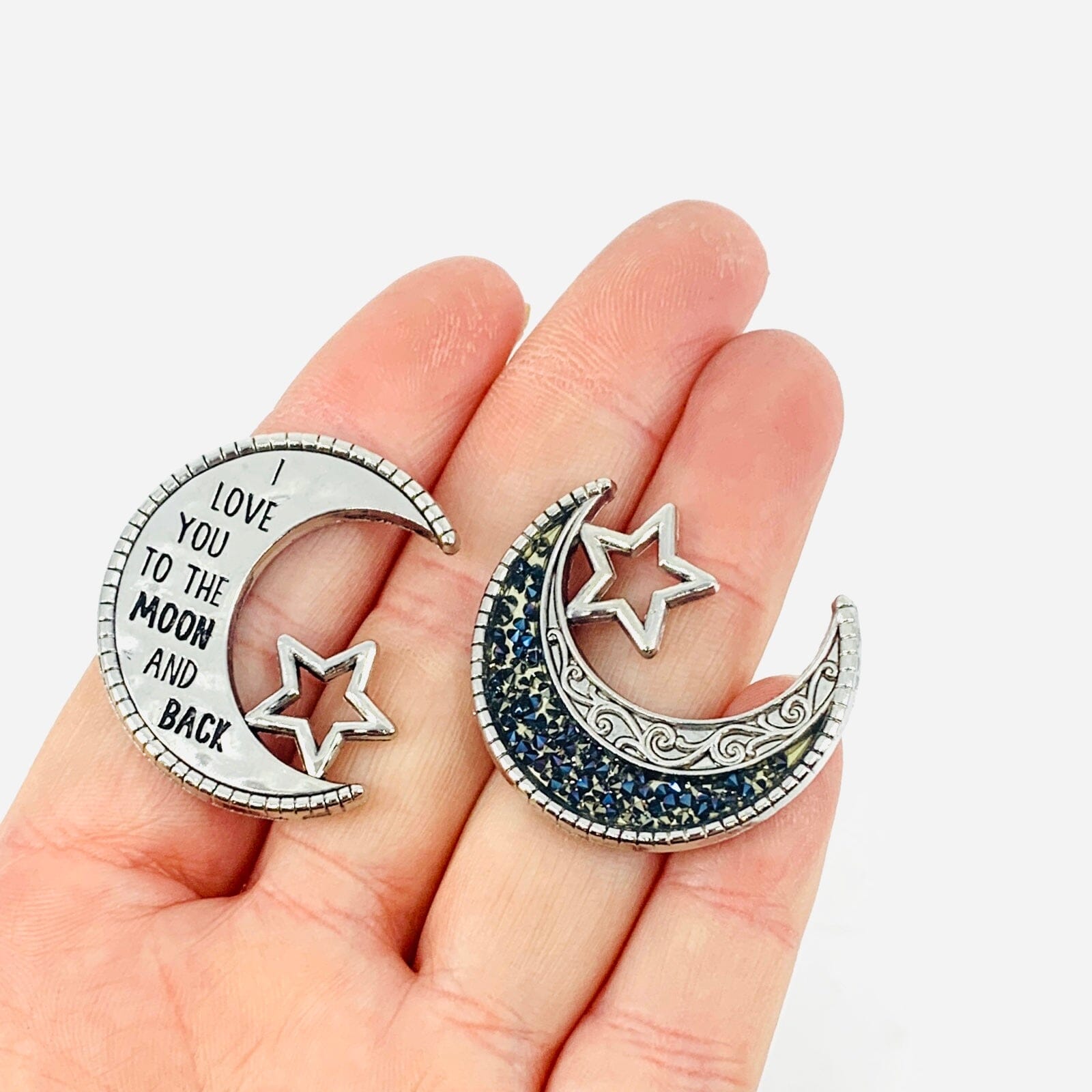 I Love You To The Moon And Back Charm - Black PT 107 GANZ 