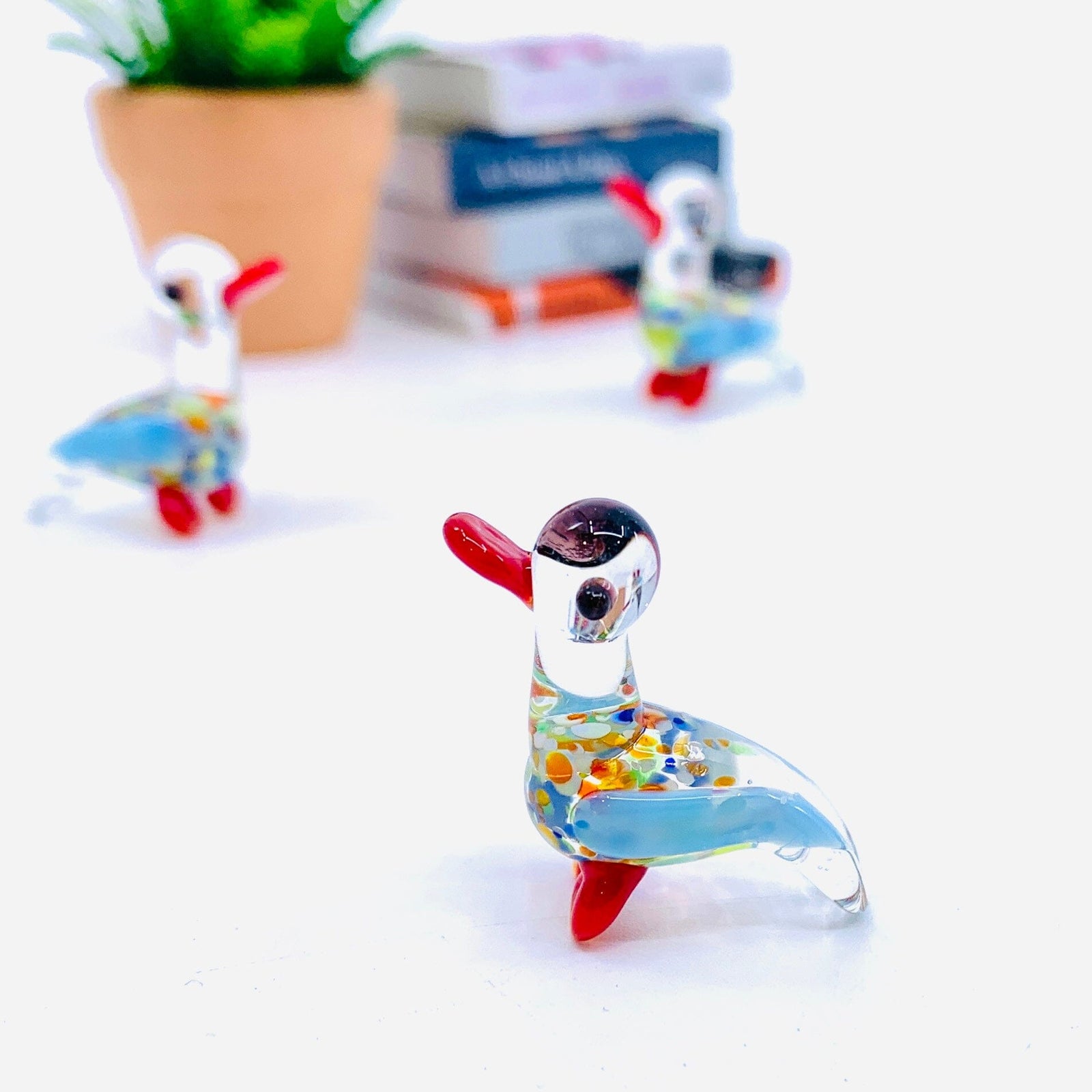 Tiny Glass Confetti Duck 300 Miniature GANZ 