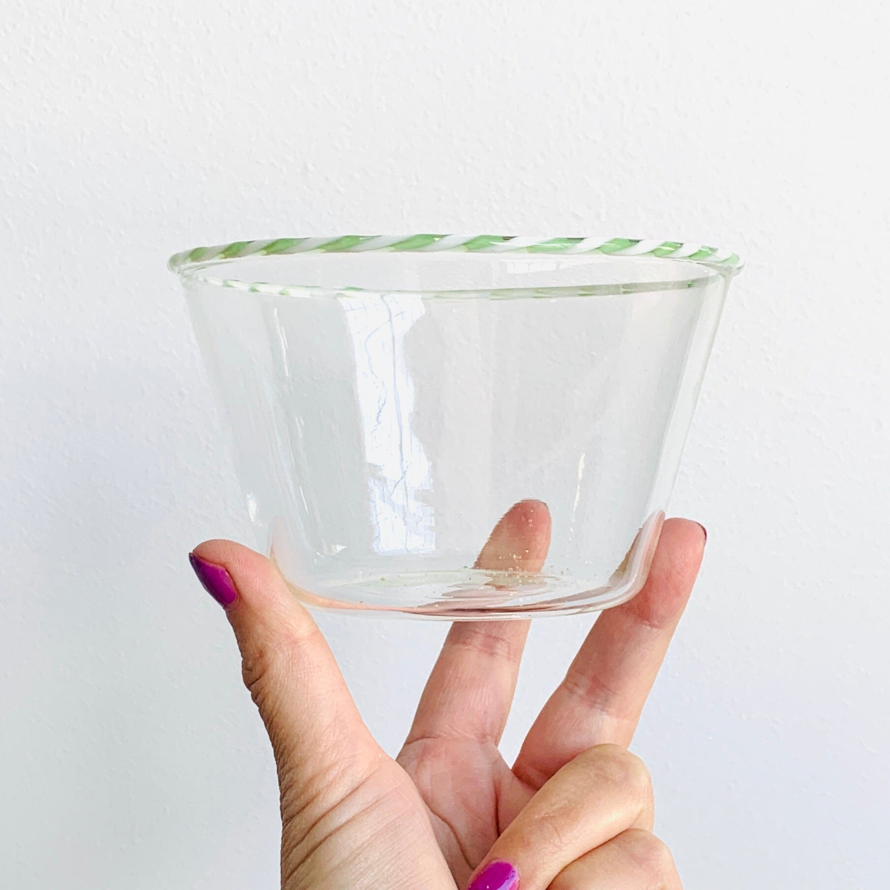Candy Cane Rim Bowl, Green Decor Creative Co-Op 