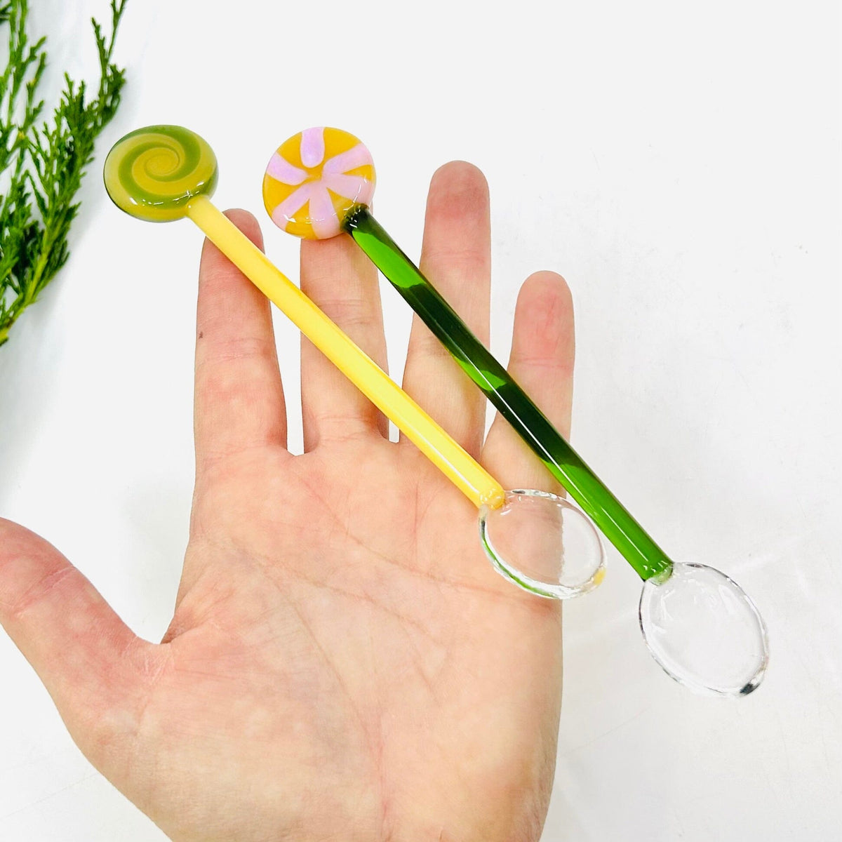 Glass Lollipop Tea Spoons ICHENDORF 