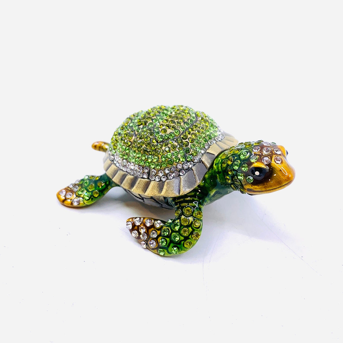 Bejeweled Enamel Trinket Box 14, Sea Turtle