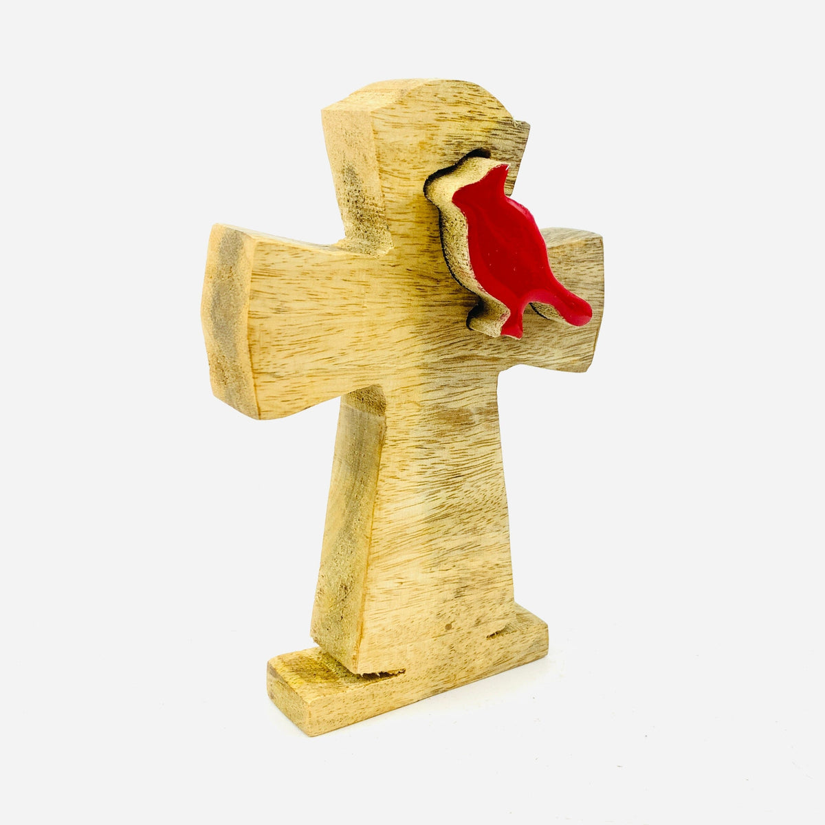 Red Enamel Wooden Cardinal Décor KEL-TOY 
