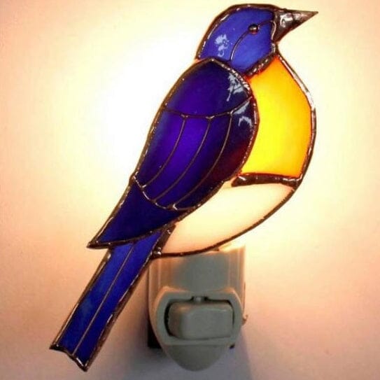 Stained Glass Bluebird Nightlight Decor Gift Essentials 