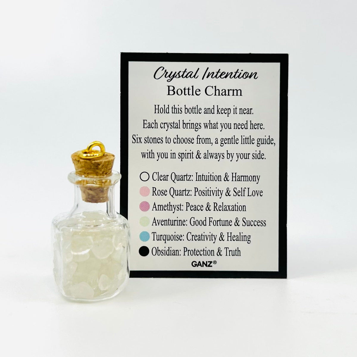 Crystal Intention Charm PT164 Miniature GANZ Clear Quartz 