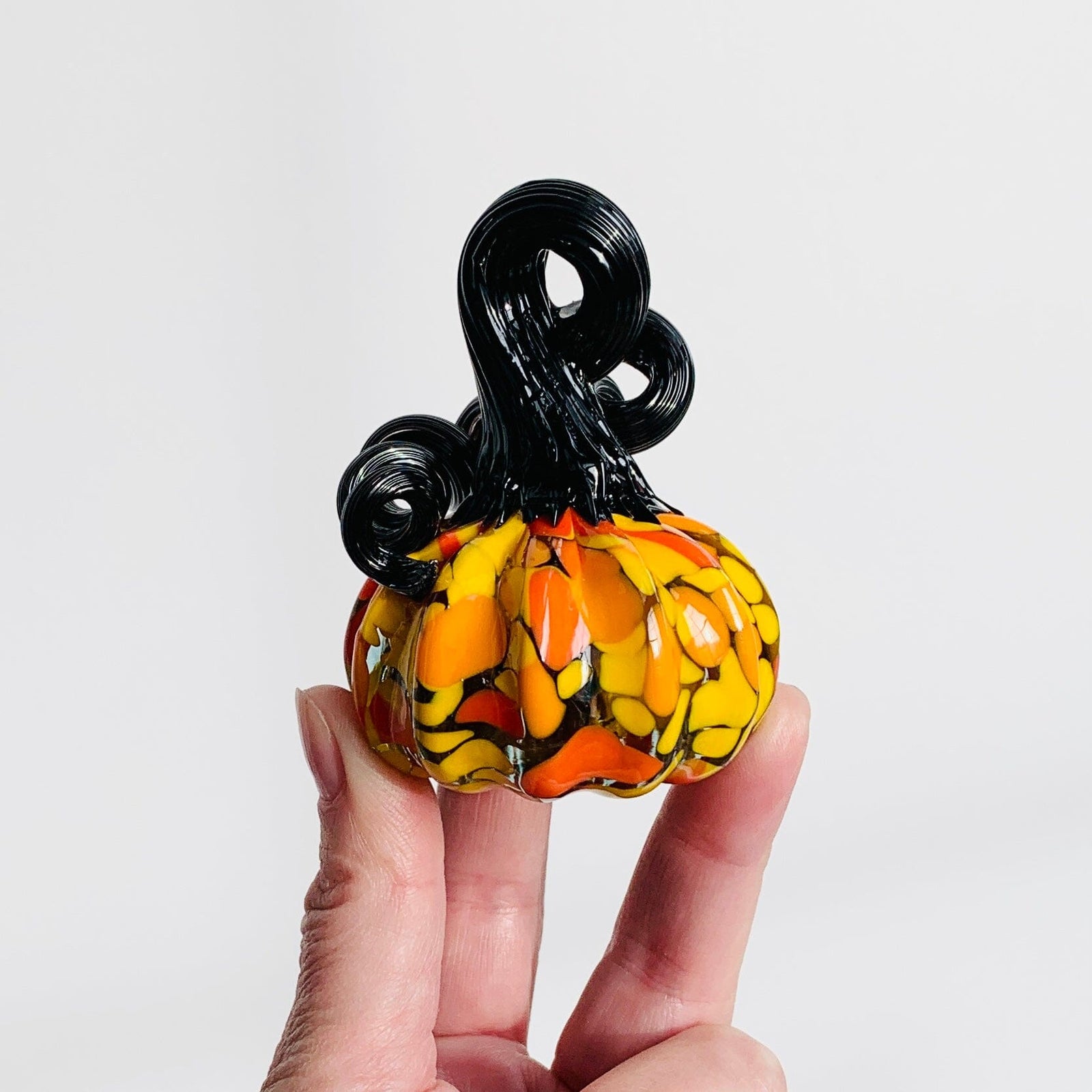 Daily Pumpkin 1293 Mini Paperweight Daily Pumpkin Luke Adams Glass Blowing Studio 