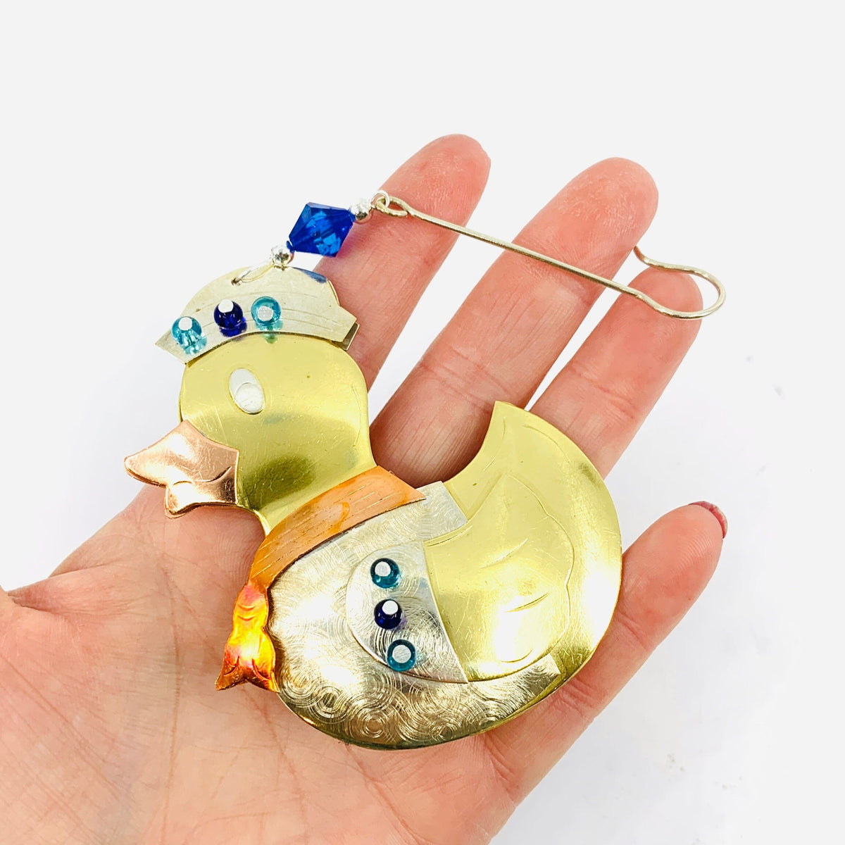 Mixed Metal Ornament, Sailor Duckie Miniature Pilgrim Imports 
