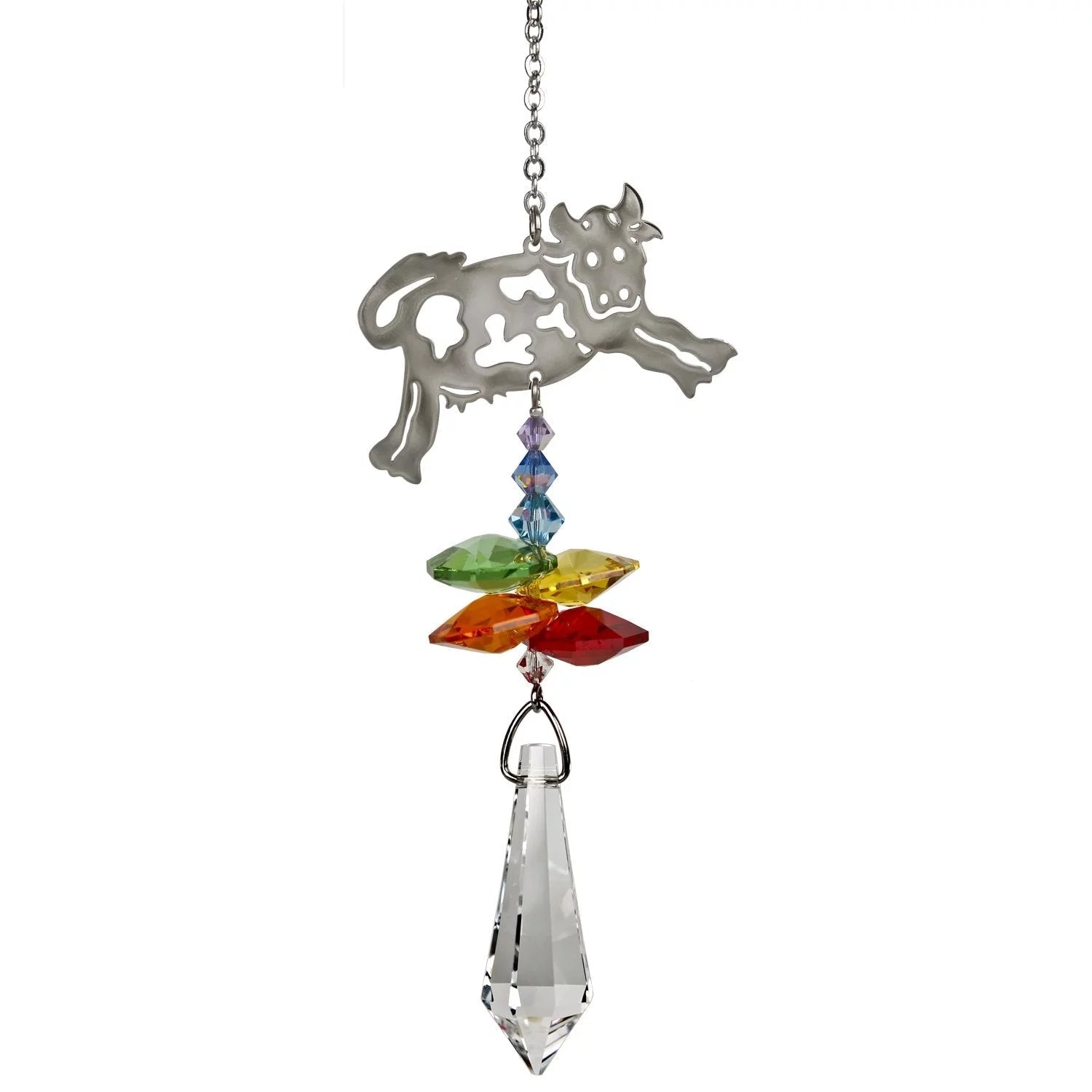 Crystal Fantasy Cow Suncatcher, 9 Woodstock Chimes 