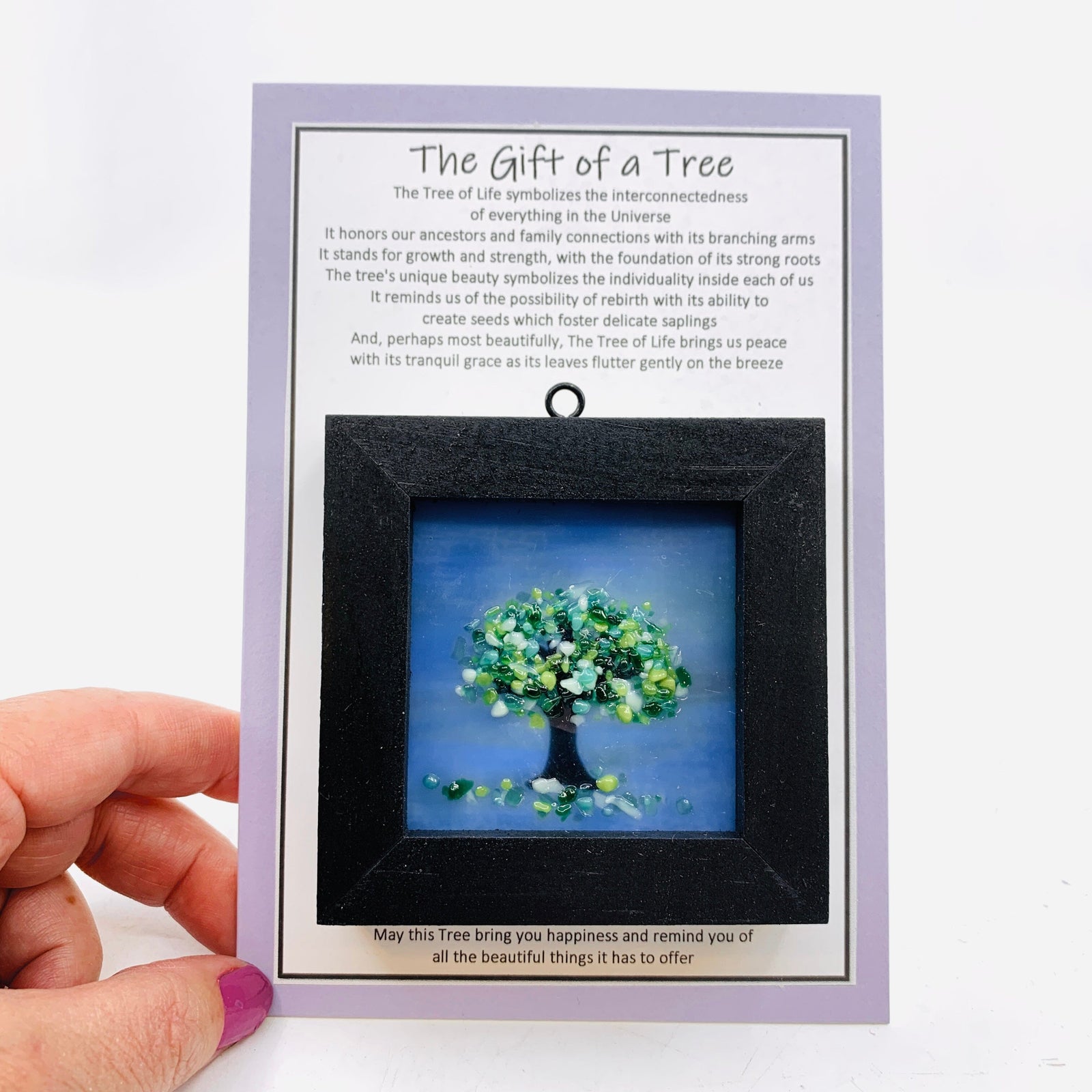 Fused Glass Tree of Life Shadow Box 8 Decor Glimmer Glass Gifts 