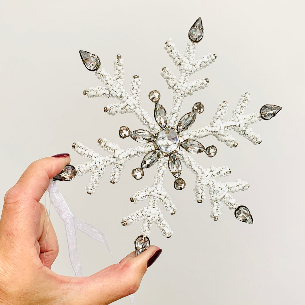 Snowflake Beaded Ornament 22