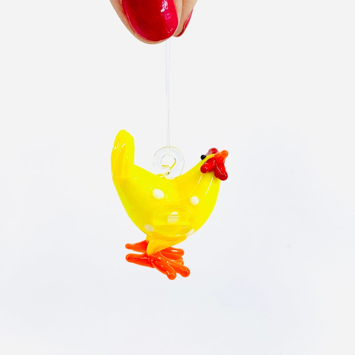 Glass Chicken Ornament