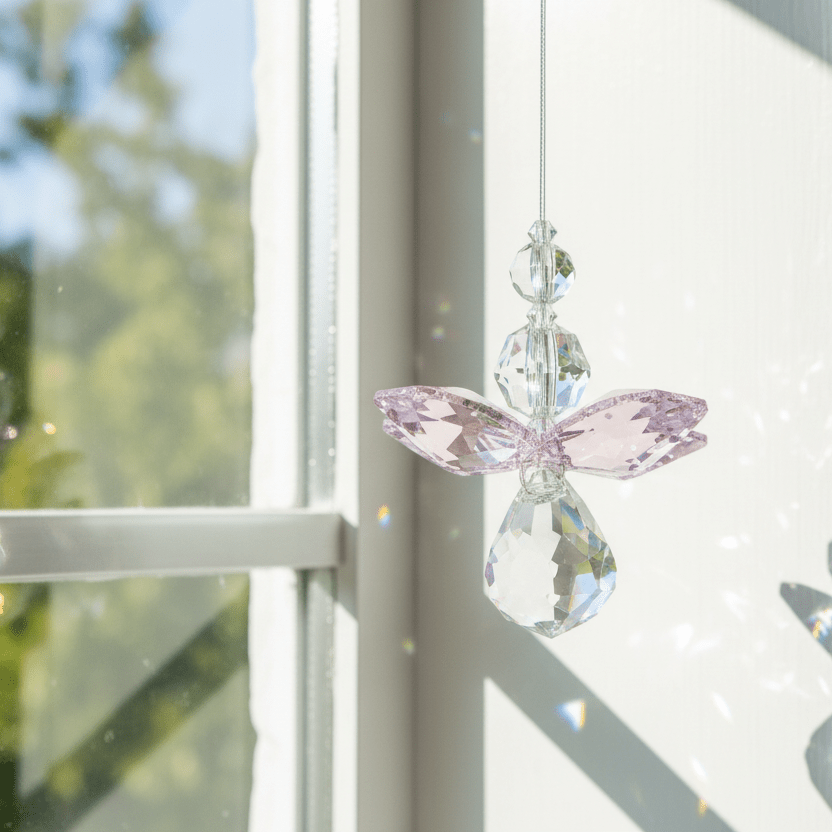 Crystal Fantasy Guardian Angel Suncatcher, Rose 28 Woodstock Chimes 