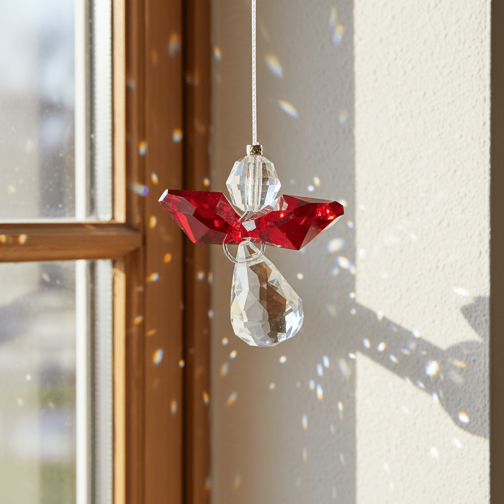 Crystal Fantasy Guardian Angel Suncatcher, Garnet 25 Woodstock Chimes 