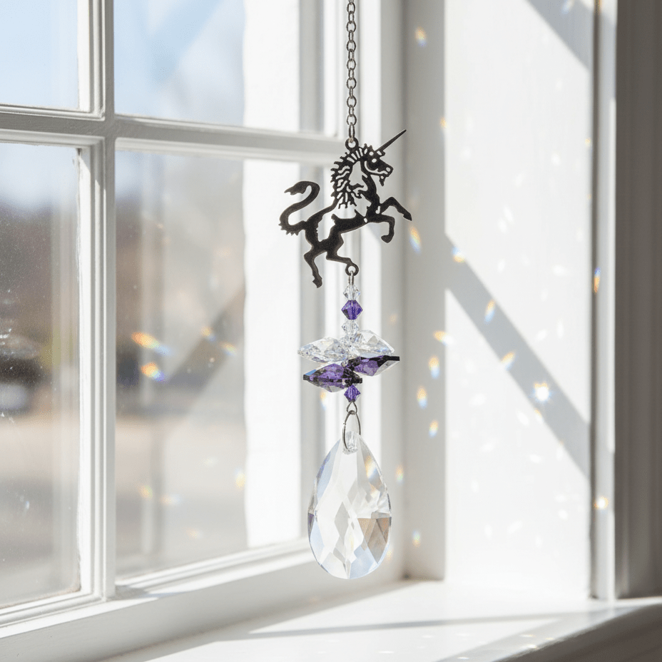 Crystal Fantasy Unicorn Suncatcher, 19 Woodstock Chimes 