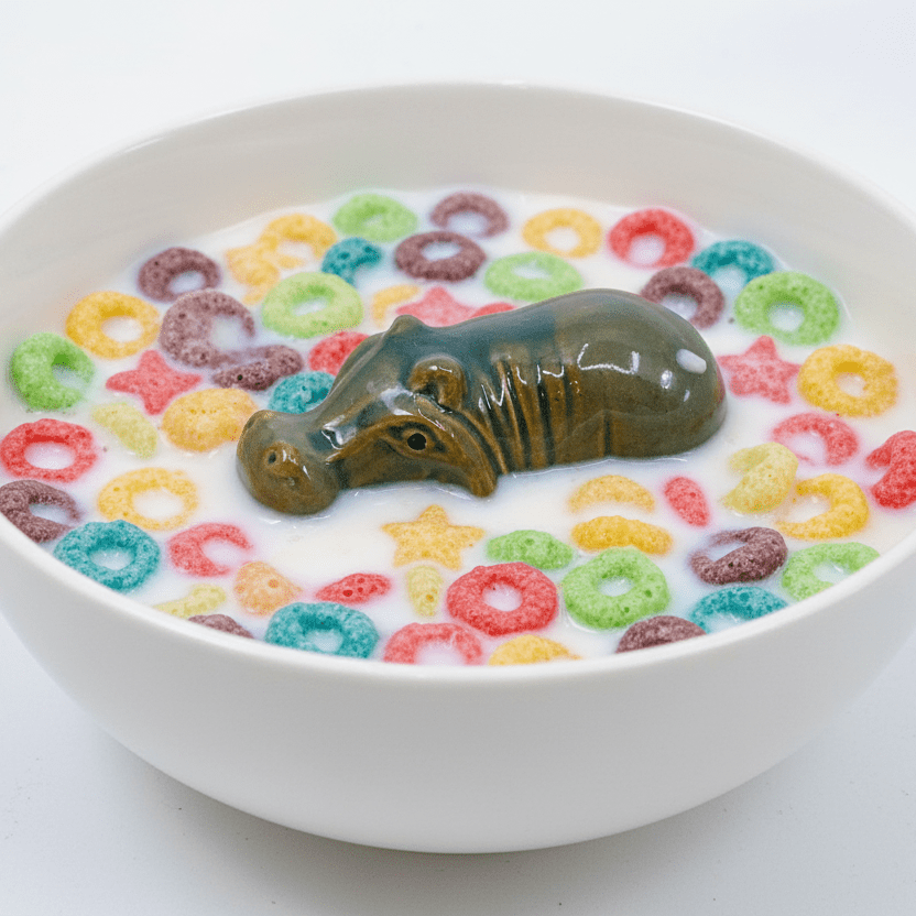 Stoneware Floating Baby Hippo Creative Co-Op 