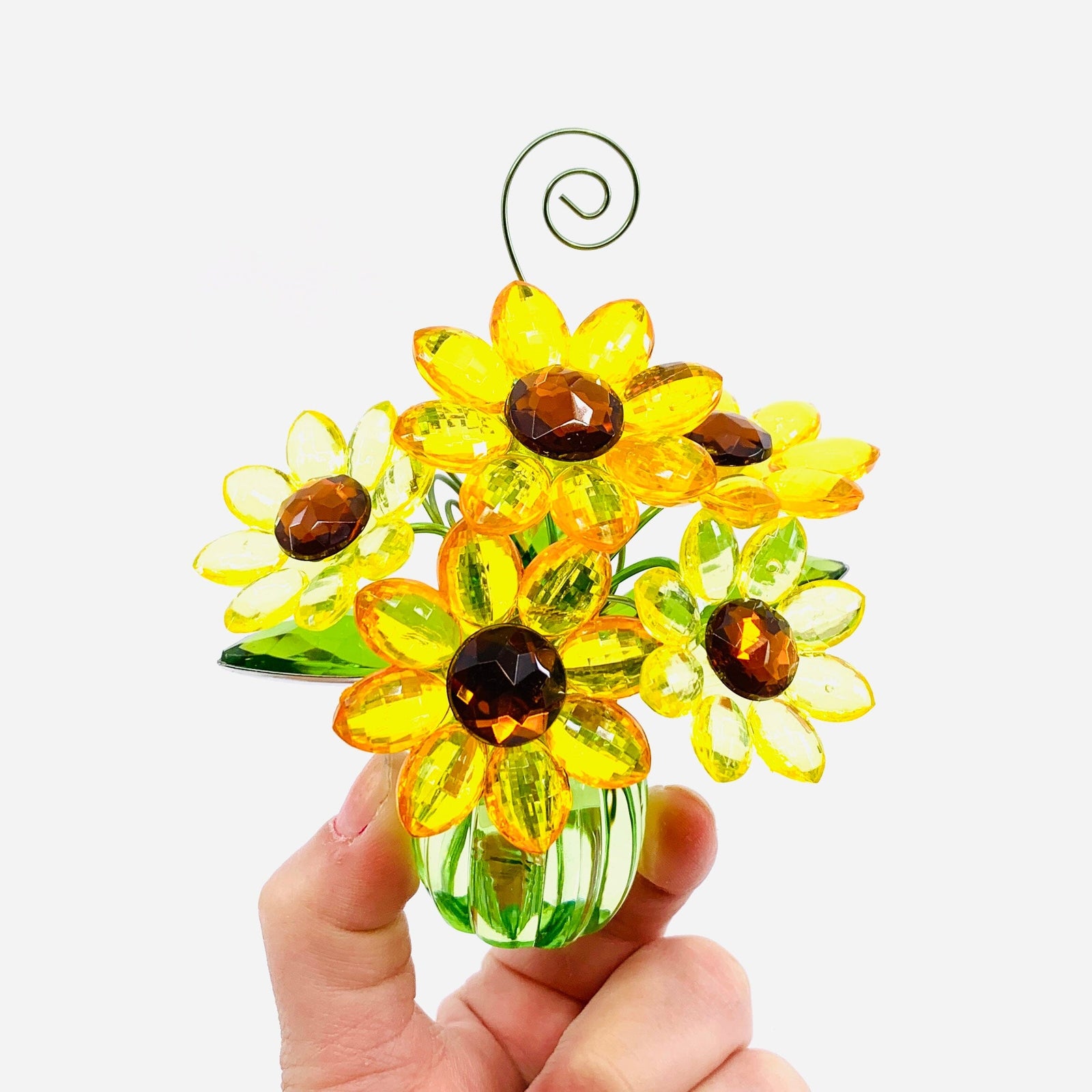 Acrylic Bouquet, Sunny Green Pot Bouquet Decor GANZ 