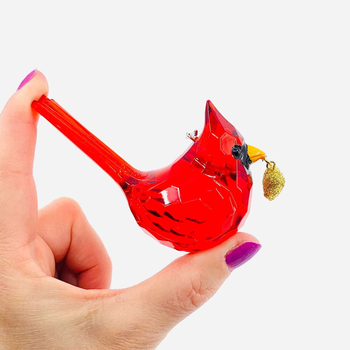 Acrylic Heaven Sent Cardinal Ornament, Heart Ornament GANZ 