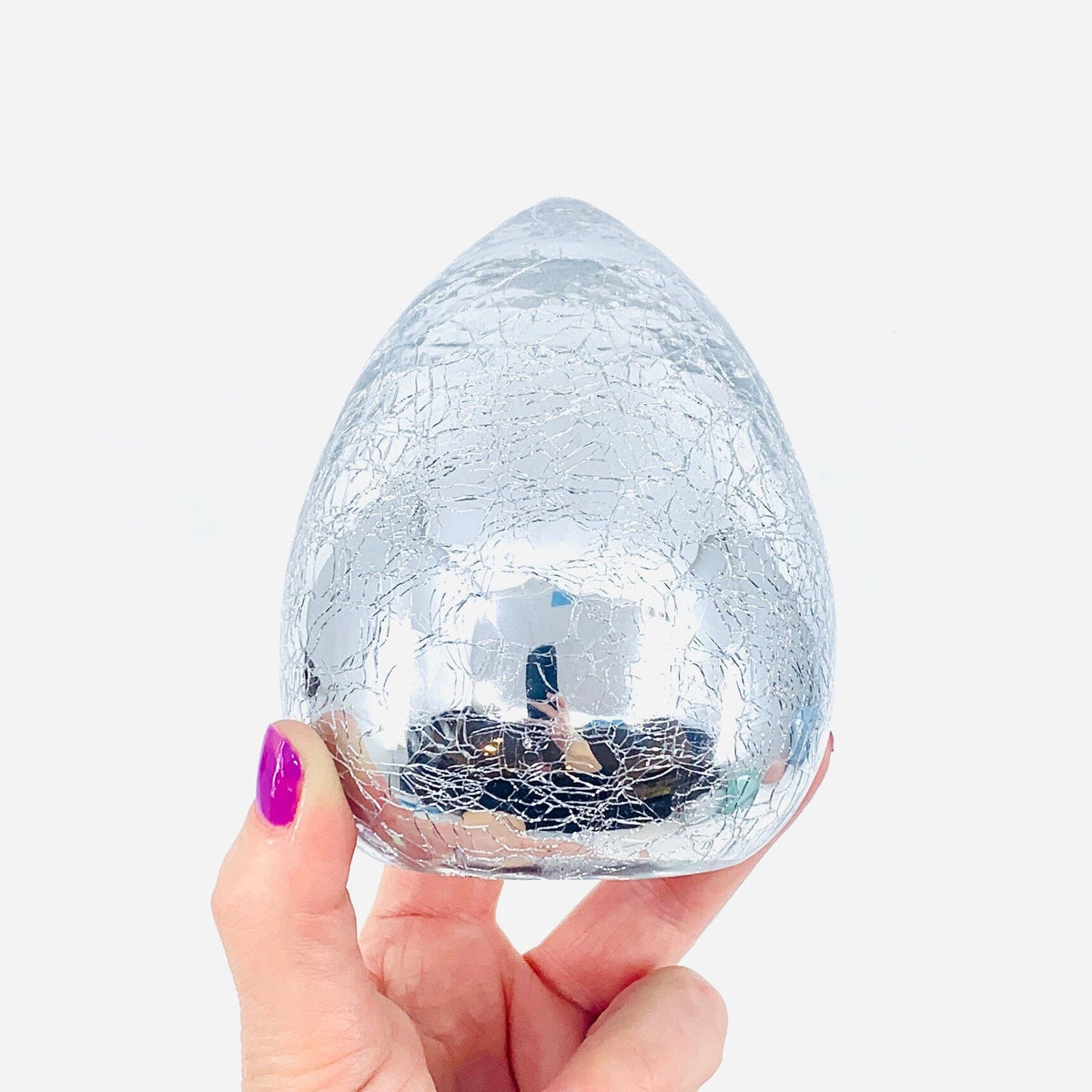 Blown Crackle Eggs, Silver Diamond Star 