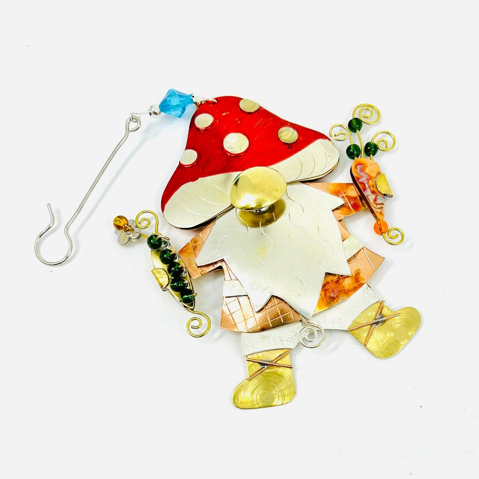 Mixed Metal Ornament, Veggie Gardener Gnome Miniature Pilgrim Imports 