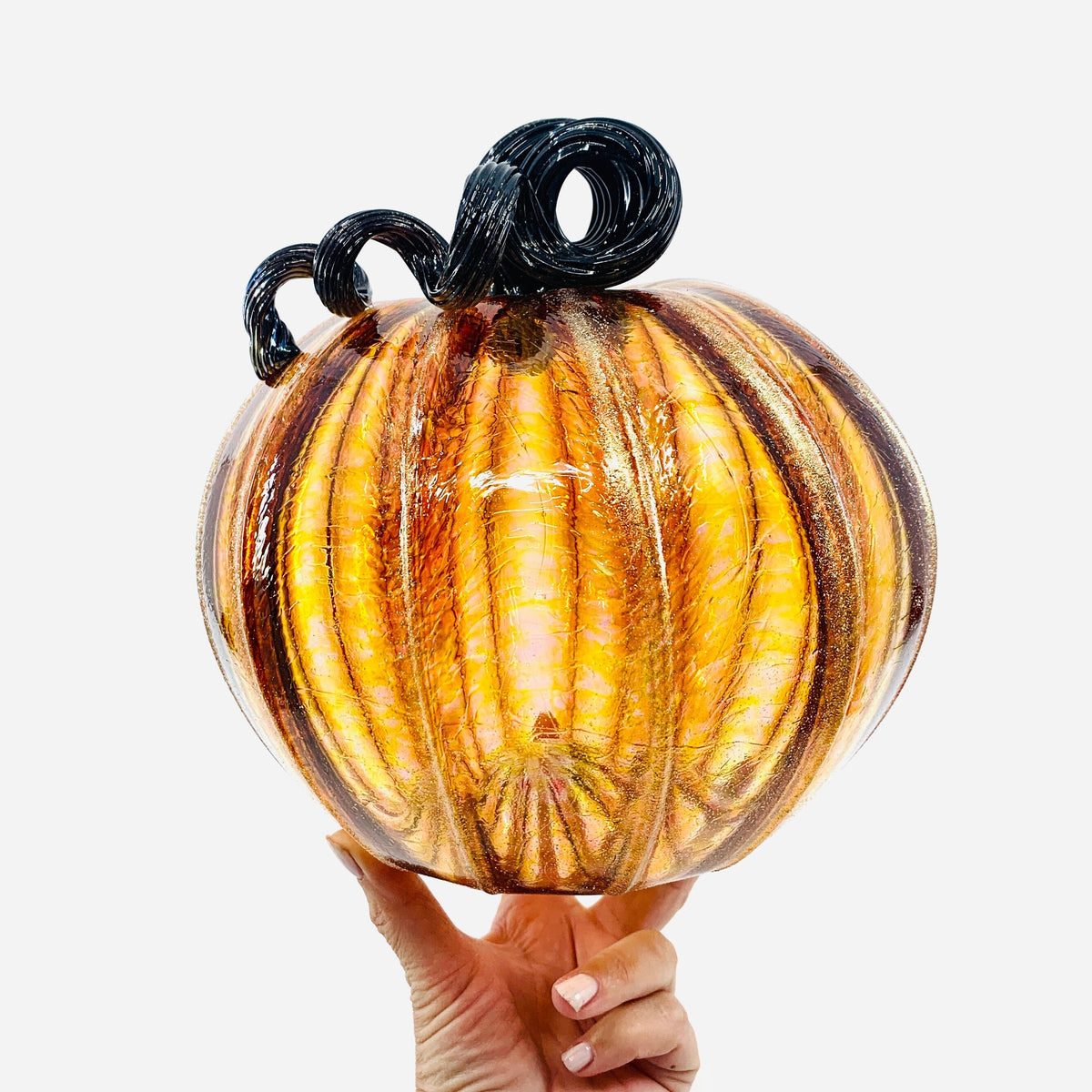 Daily Pumpkin 407 Fall Shimmer Large Daily Pumpkin Luke Adams Glass Blowing Studio 