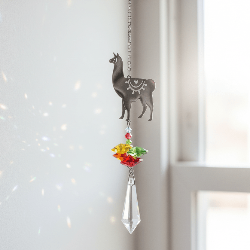 Crystal Fantasy Llama Suncatcher, 14 Woodstock Chimes 