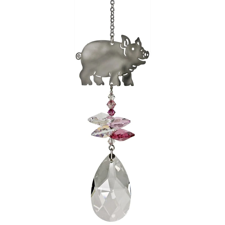 Crystal Fantasy Pig Suncatcher, 16 Woodstock Chimes 