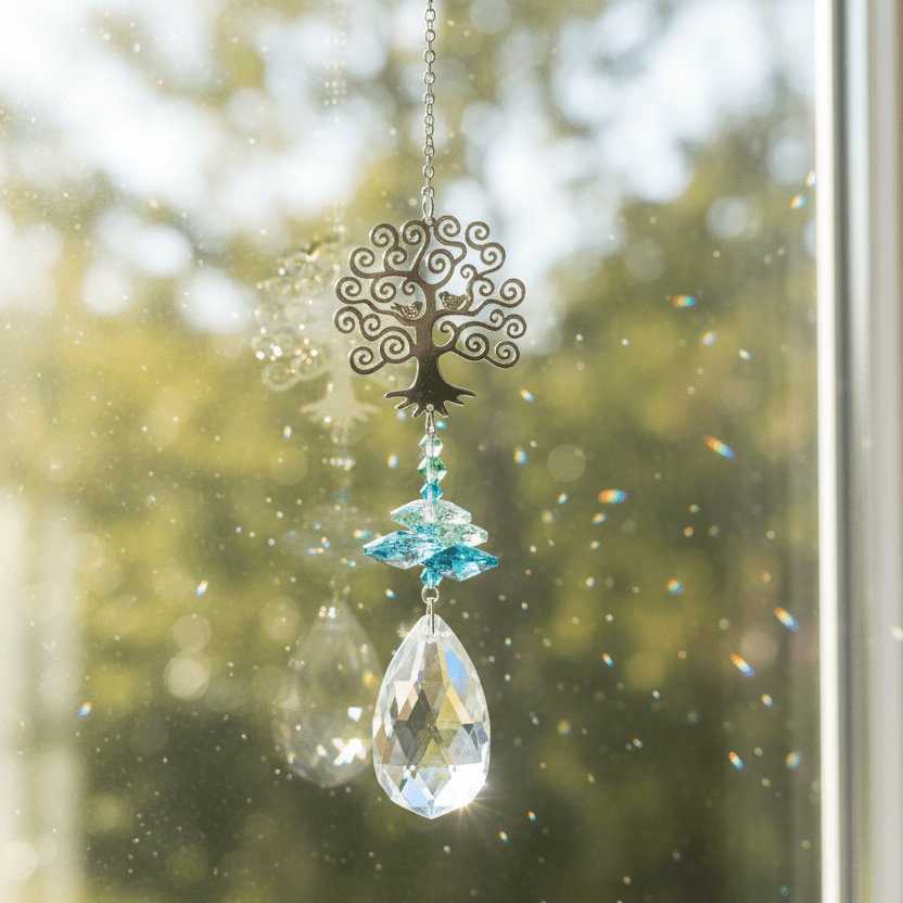 Crystal Fantasy Tree Suncatcher, 18 Woodstock Chimes 