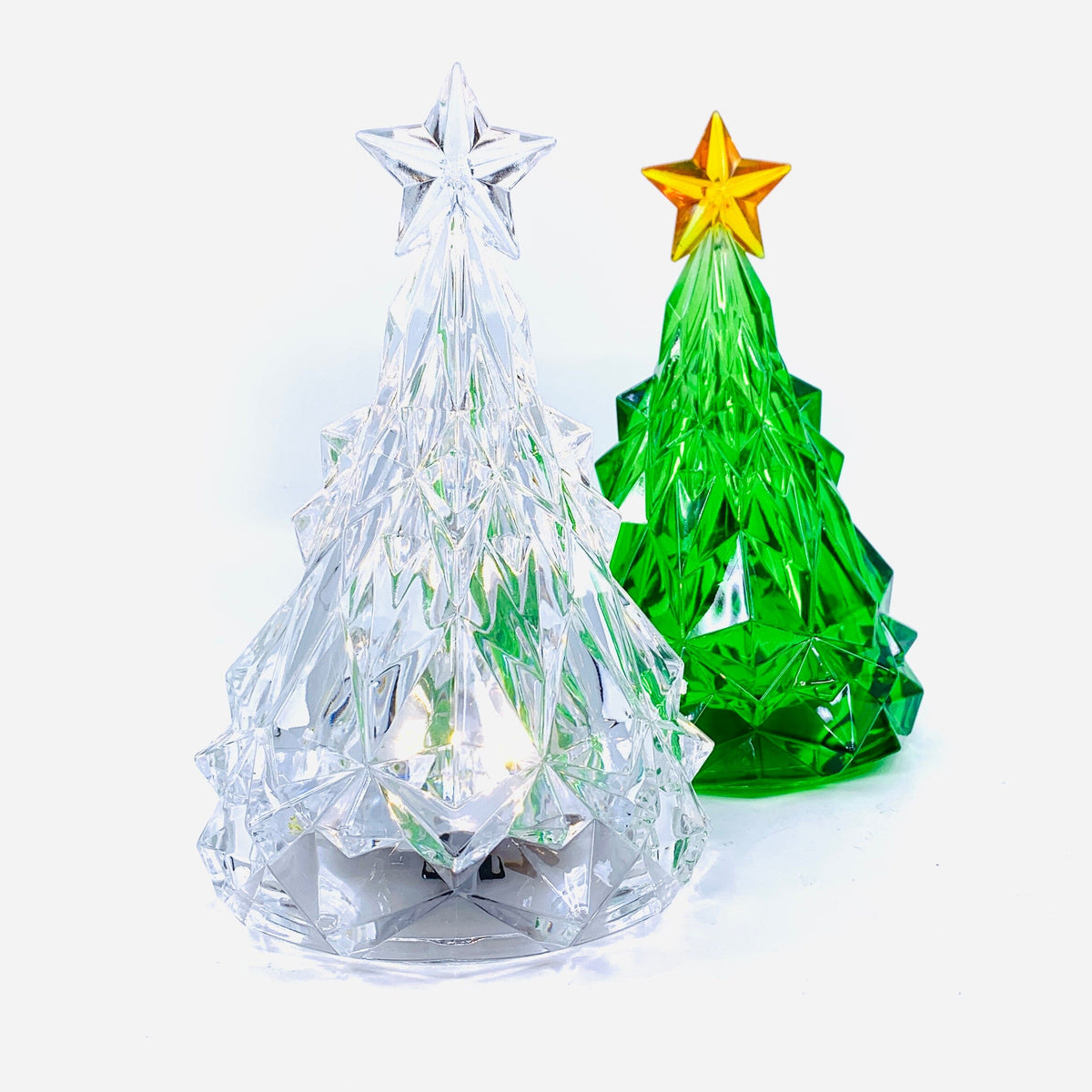 Acrylic Light-Up Crystal Cut Tree, Green Decor GANZ 