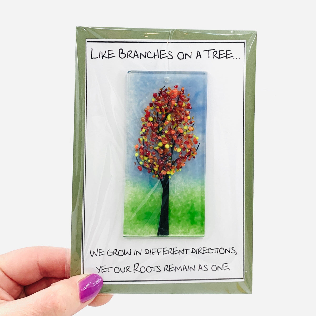 Fused Glass "Like Branches on a Tree” Suncatcher 21 Decor Glimmer Glass Gifts 