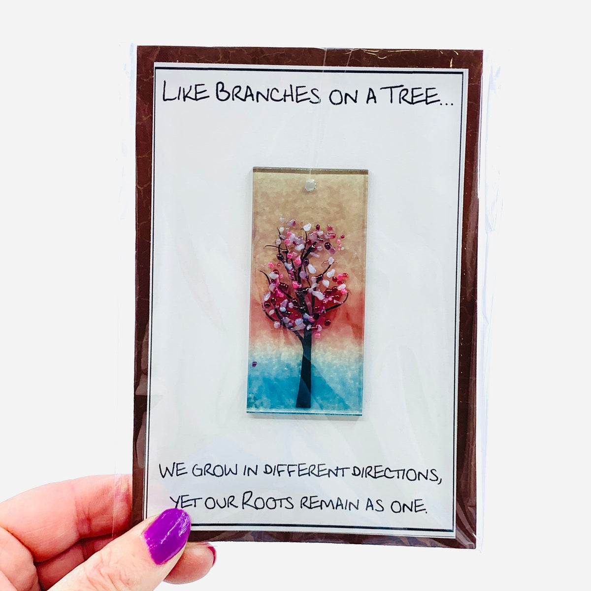 Fused Glass "Like Branches on a Tree” Suncatcher 24 Decor Glimmer Glass Gifts 