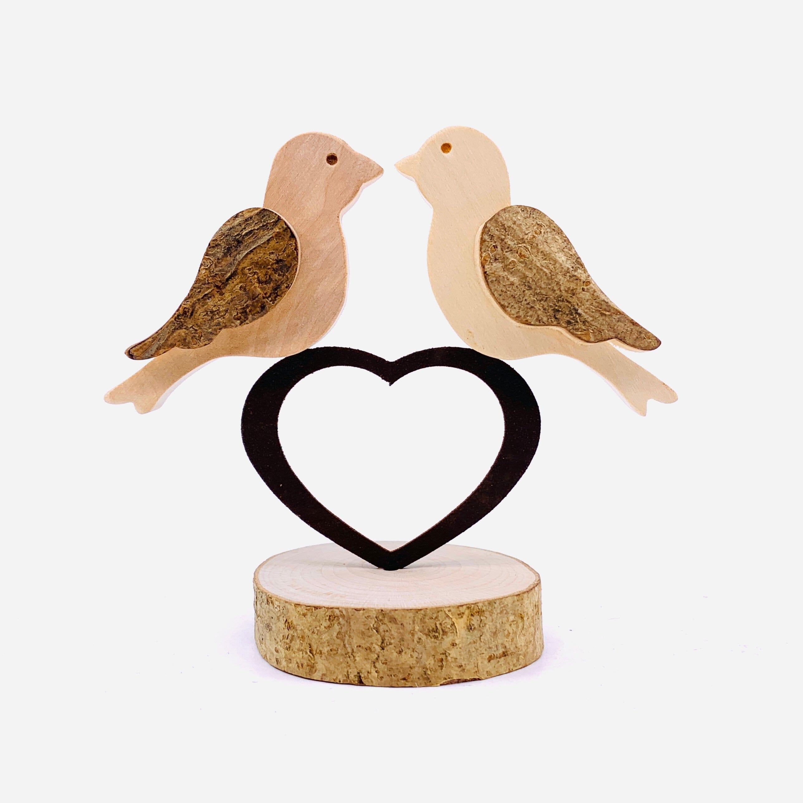 Hand Carved Wood Love Birds 8 - Luke Adams Glass Blowing Studio