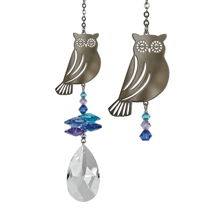 Crystal Fantasy Owl Suncatcher, 15 Woodstock Chimes 
