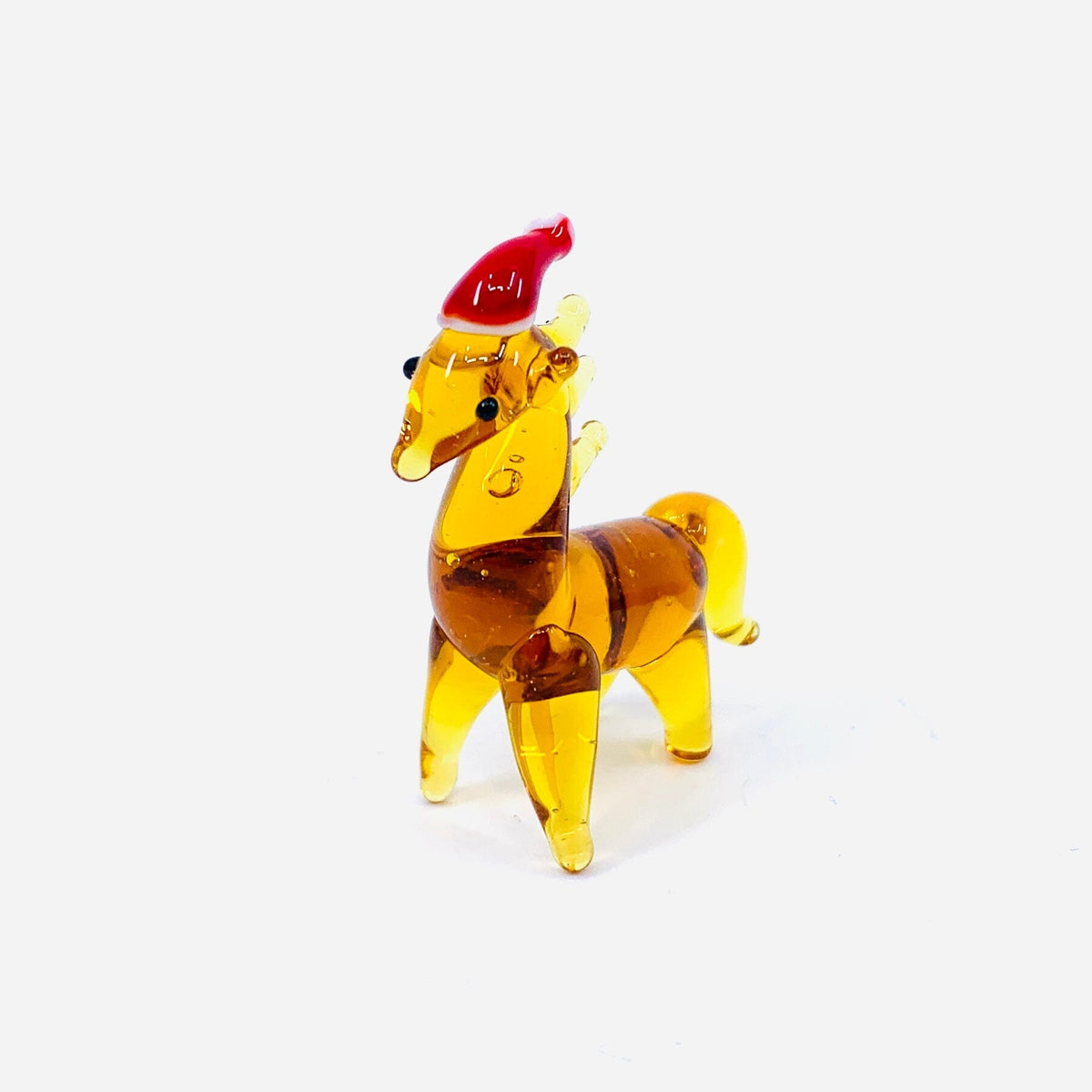 Tiny Glass Santa Pony Miniature GANZ 