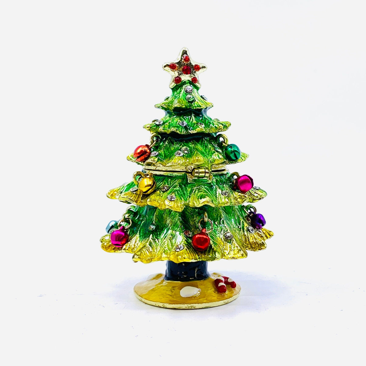 Bejeweled Enamel Trinket Box 21, Christmas Tree