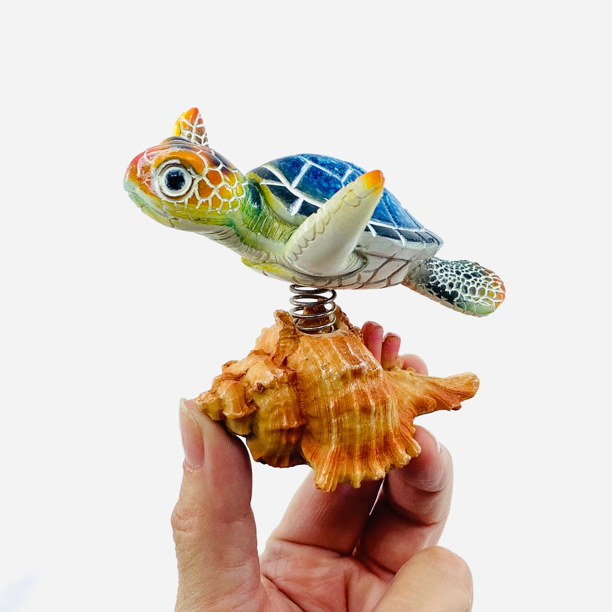 Blue Sea Turtle Bobble-Head Décor