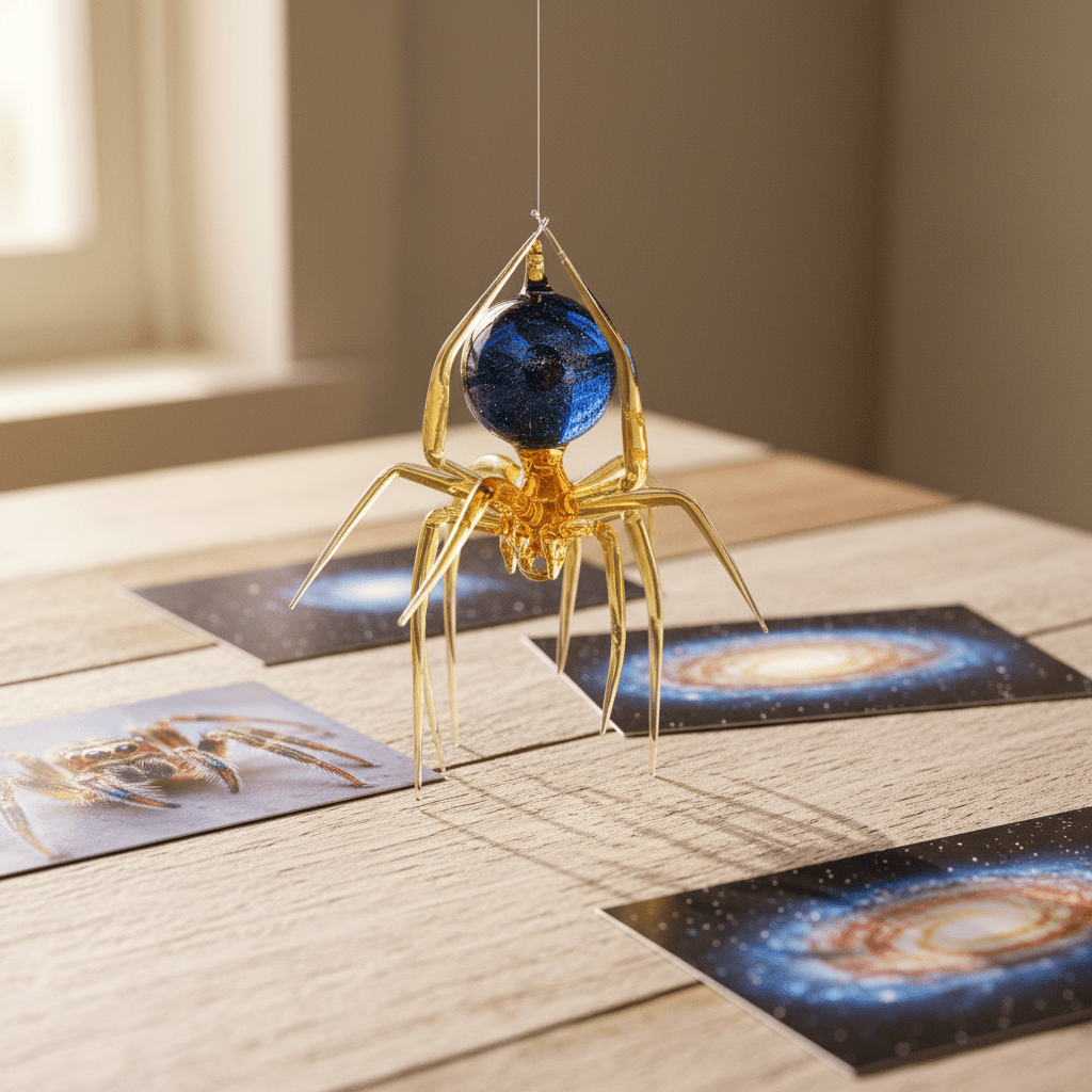 Glass Galaxy Spider Ornament, 37 Ornament WGK Glass Art Inc 