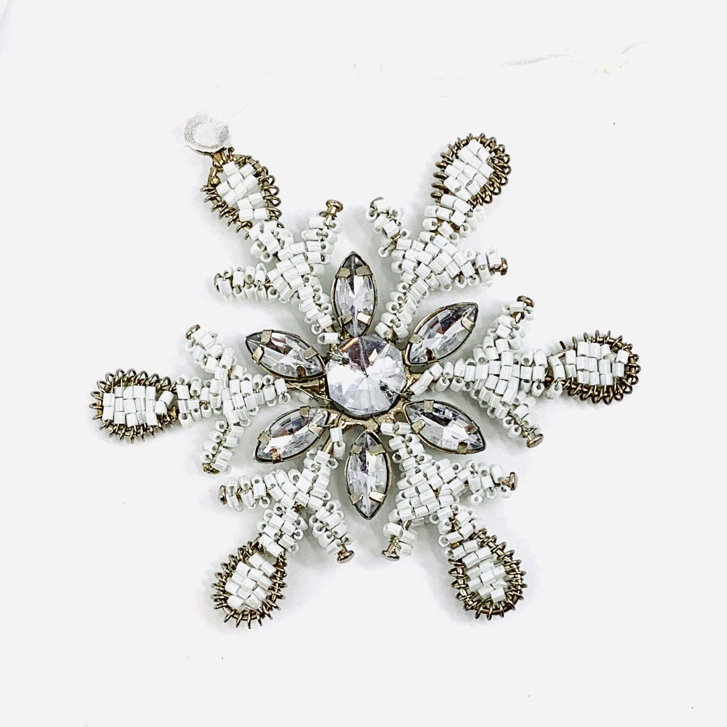 Snowflake Beaded Ornament 9 Oak Street 