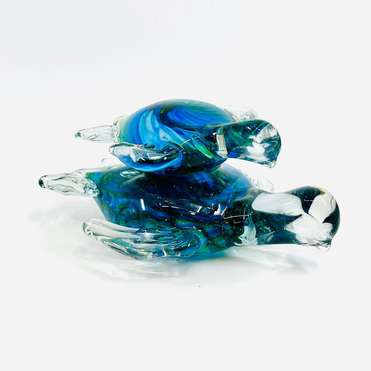 Glass Sea Turtle and Baby Paperweight Miniature Chesapeake Bay 