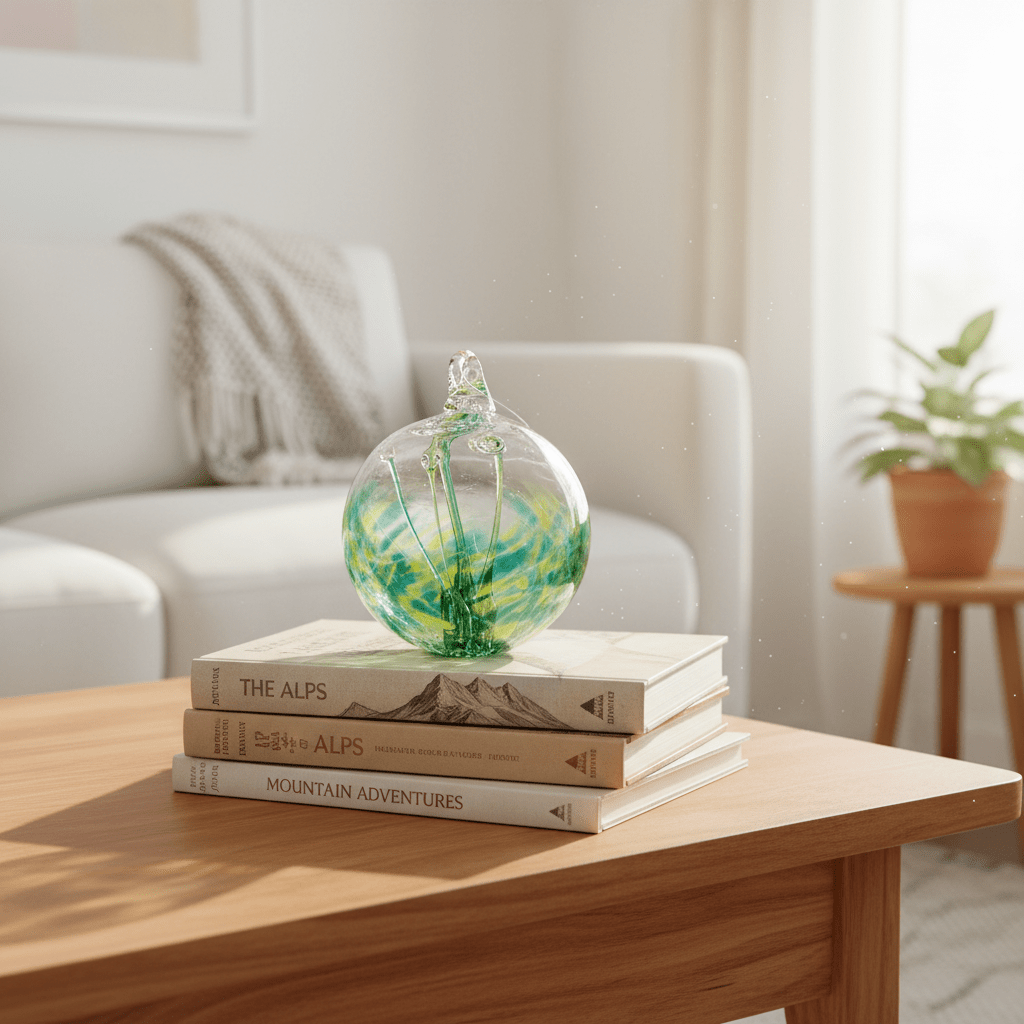 5" Wish Ball Ornament, Swiss Alps Wish Ball Luke Adams Glass Blowing Studio 