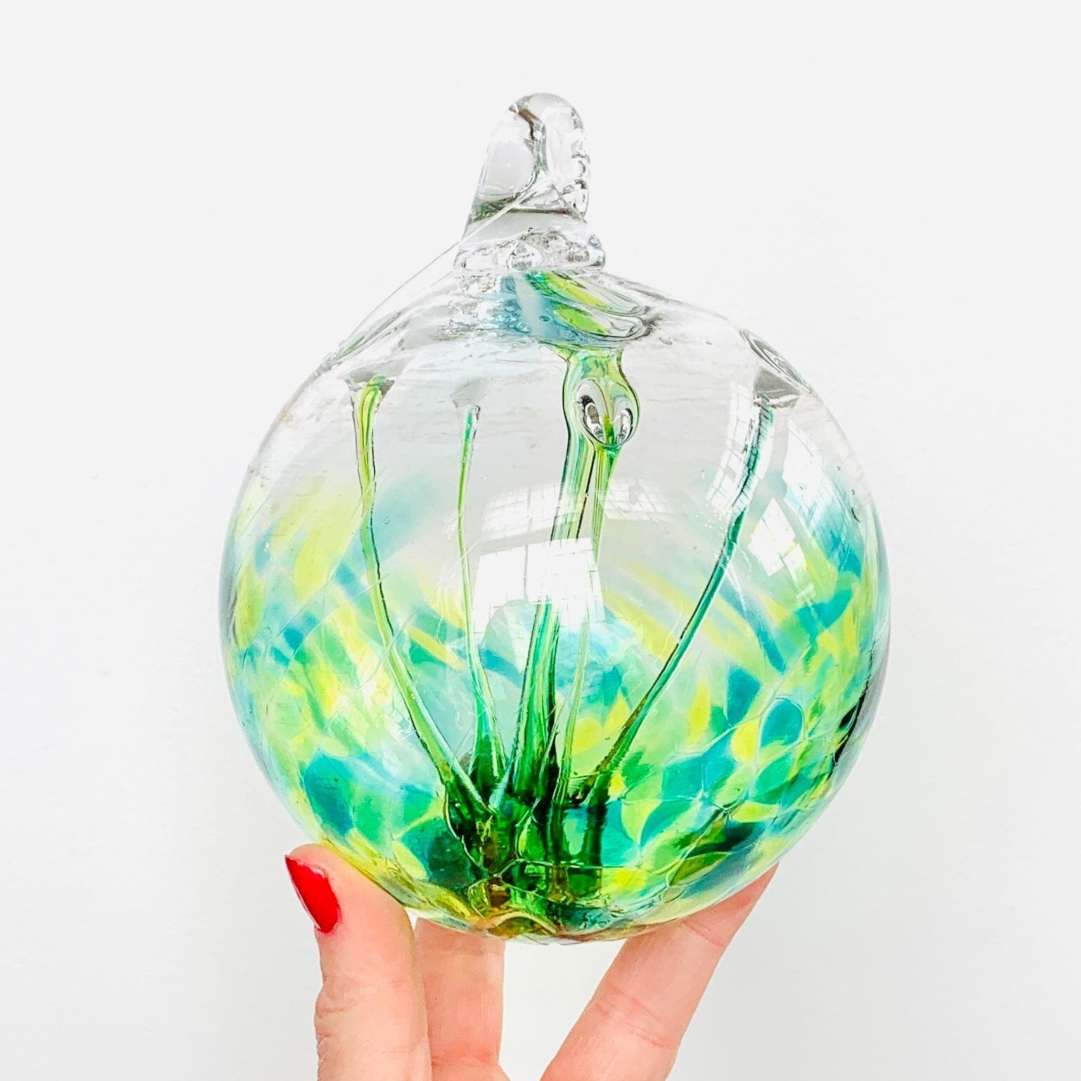 5" Wish Ball Ornament, Swiss Alps Wish Ball Luke Adams Glass Blowing Studio 