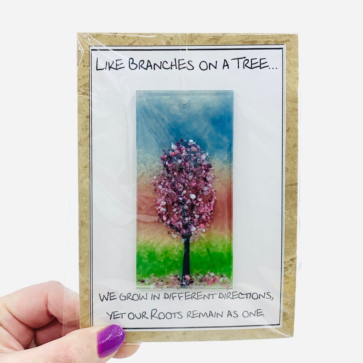 Fused Glass "Like Branches on a Tree” Suncatcher 19 Decor Glimmer Glass Gifts 