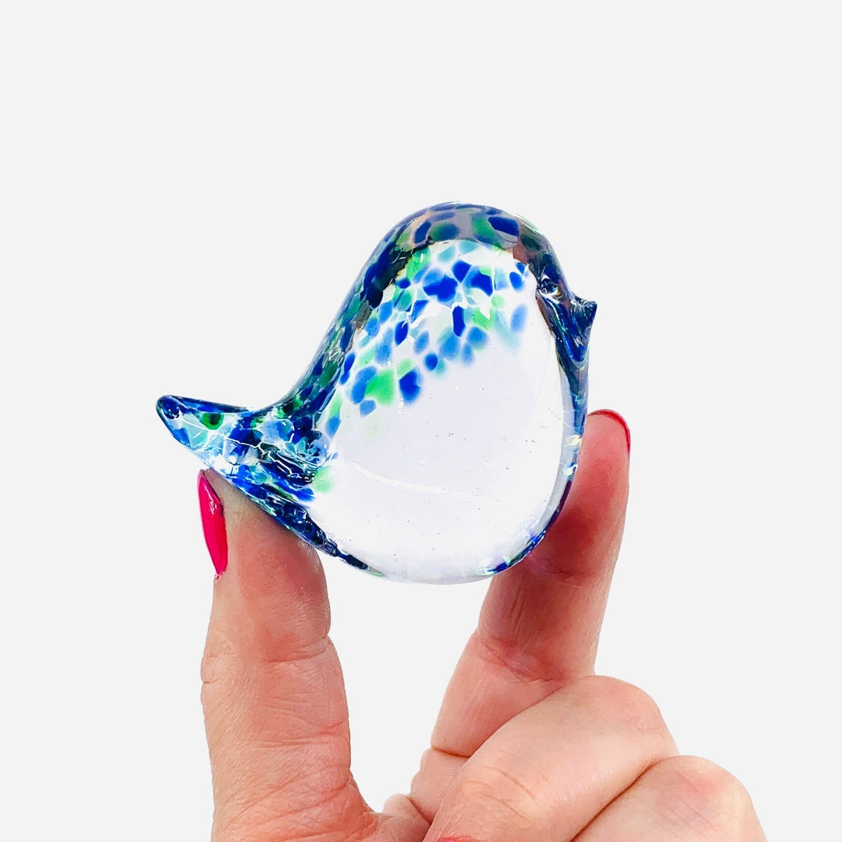 Little Glass Bird, Waterfall Confetti Miniature Henrietta Glass 