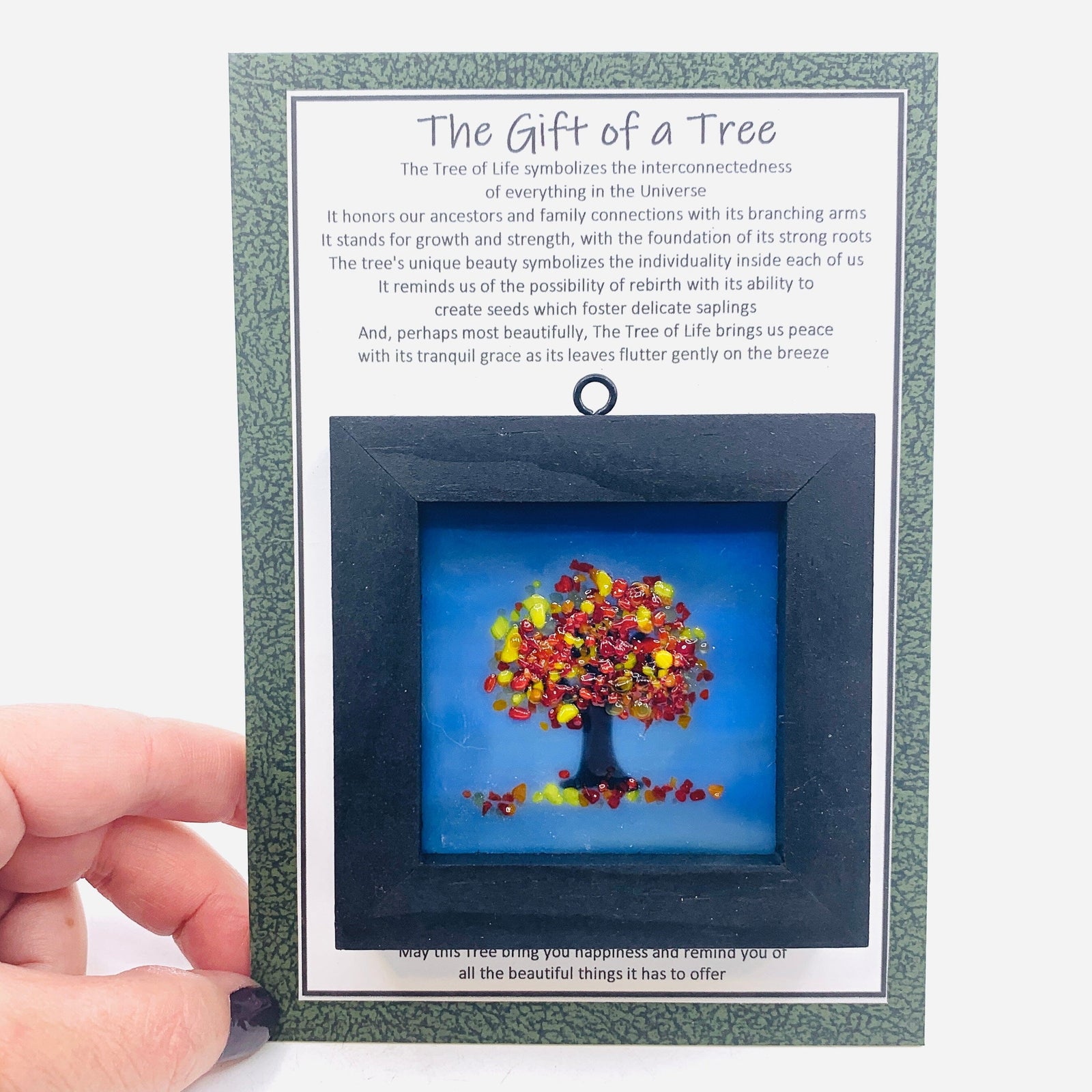 Fused Glass Tree of Life Shadow Box 195 Decor Glimmer Glass Gifts 