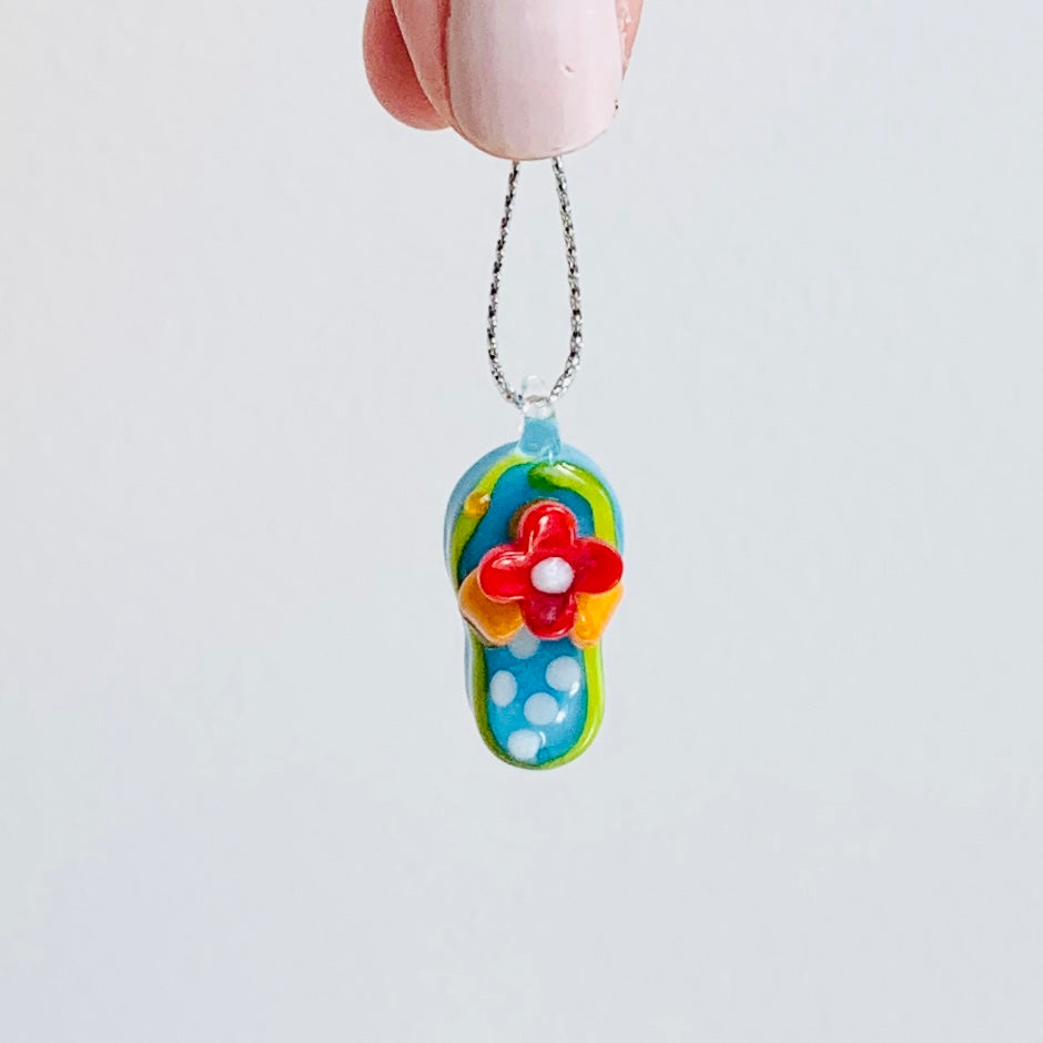 Glass Flip Flop Charms